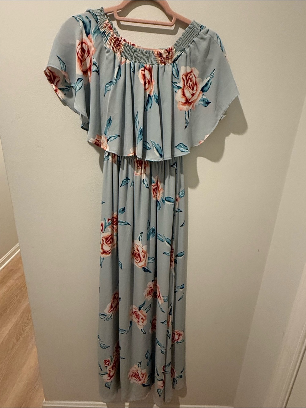 Show Me Your MuMu Light Blue Floral Maxi Dress